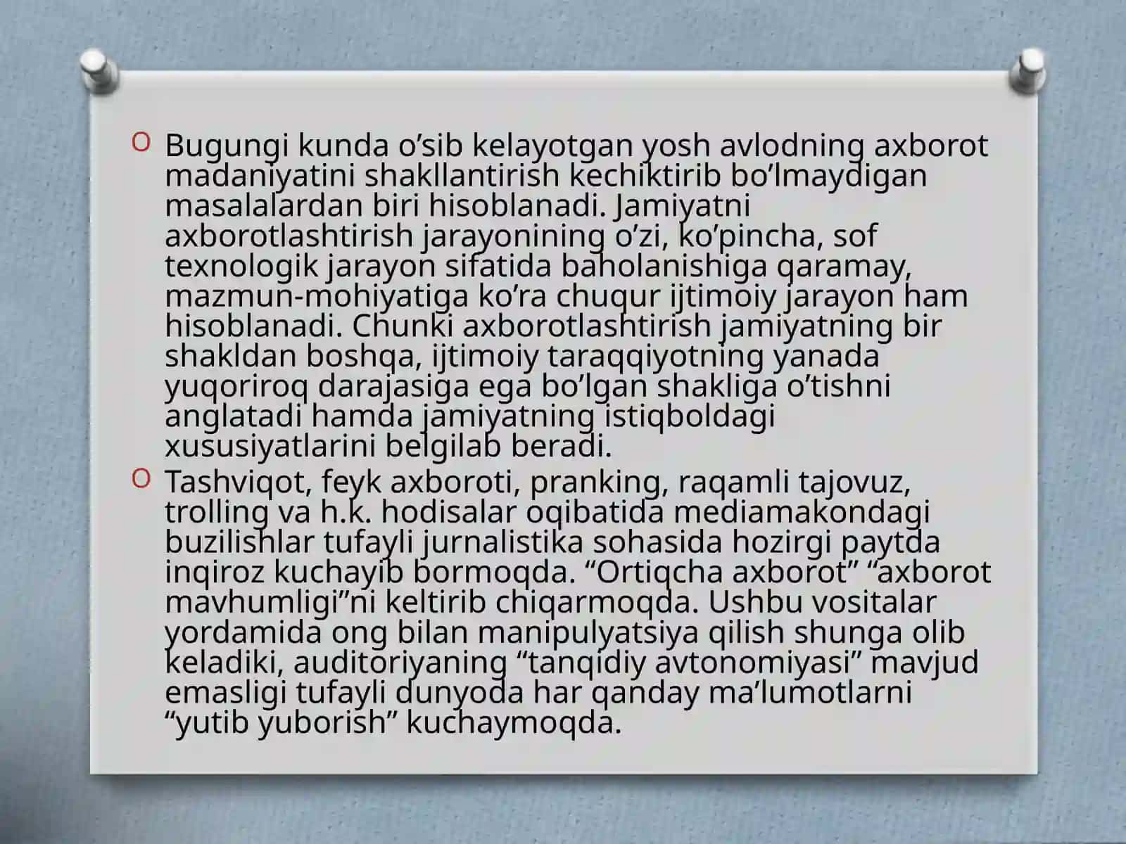 MEDIA MAYDONDA AXBOROT TARQATISH MADANIYATI 3