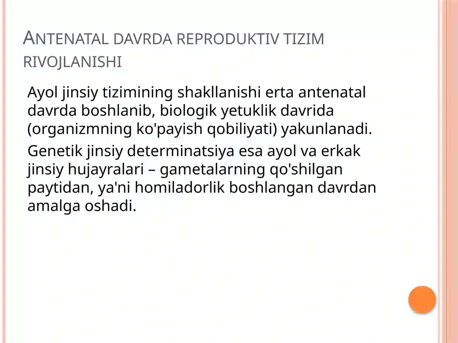 Ayollar reproduktiv tizimining rivojlanishi 3