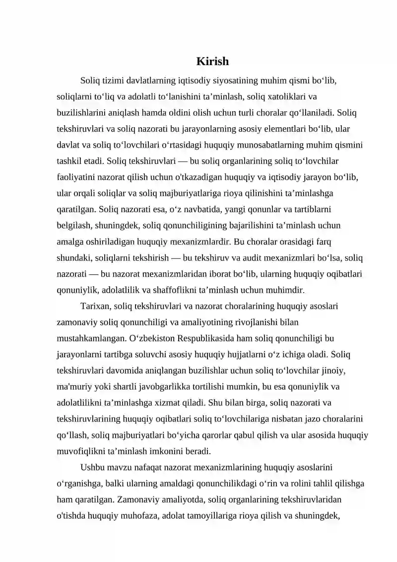 Soliq tekshiruvlarining va soliq nazorati boshqa choralarining huquqiy oqibatlari 3
