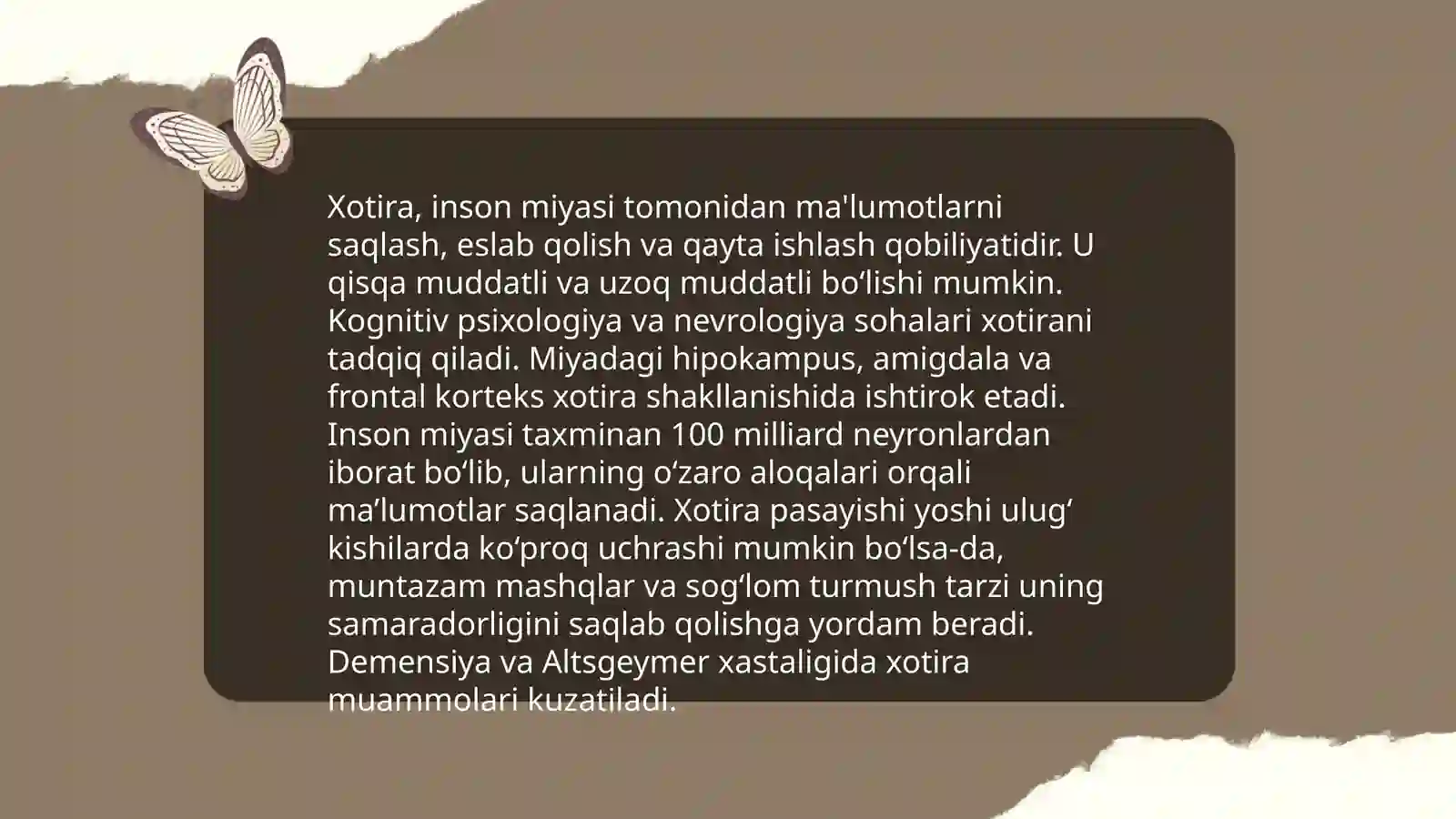 Xotira haqida tushuncha va uning nerv fiziologik asoslari 3