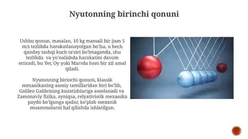 Dinamika. Umumlashgan qonunlar. Nyuton qonunlari va ularning qoʻllanishi 3