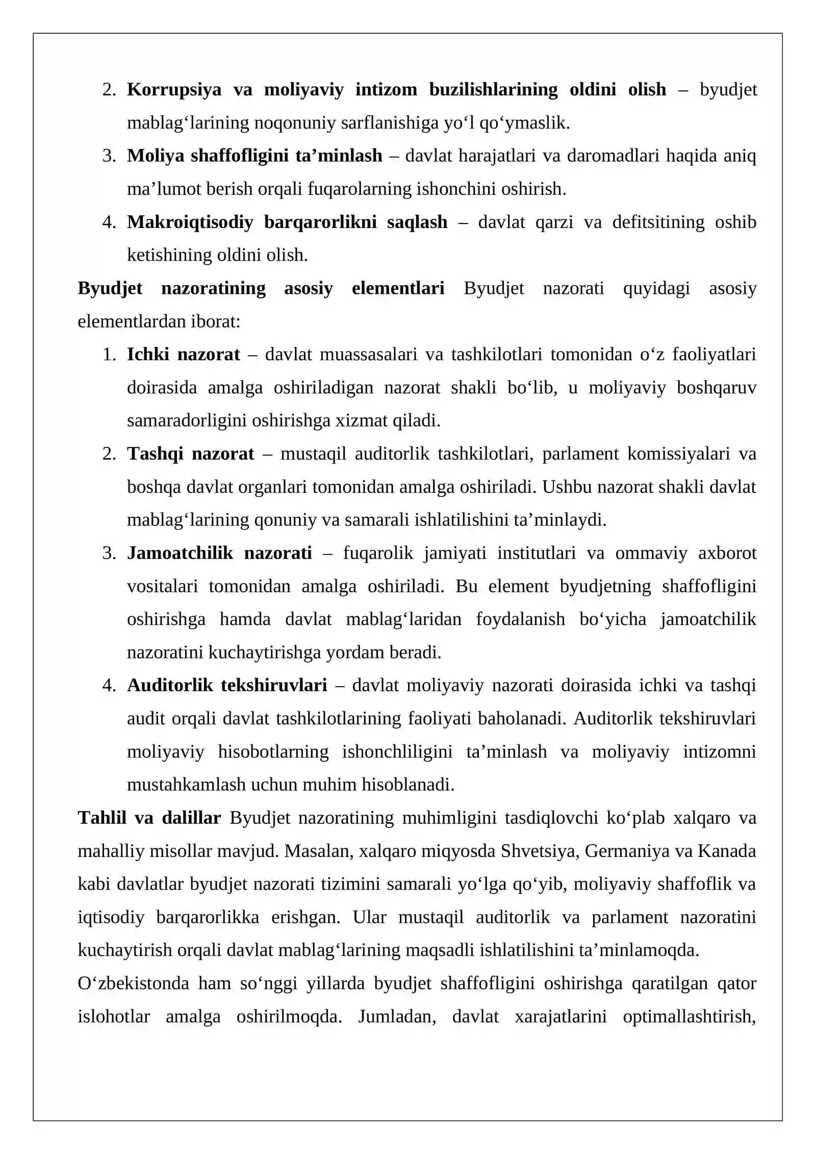 Byudjet nazorati va uning asosiy elementlari 3