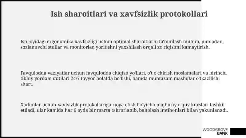 Ish sharoitlari va xavfsizlik protokollari 3