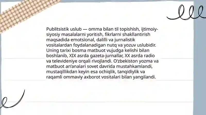 Publistik uslub va uning o'ziga xos xususiyatlari 3