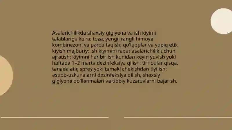 Asalarichilik gigiyenasi 3