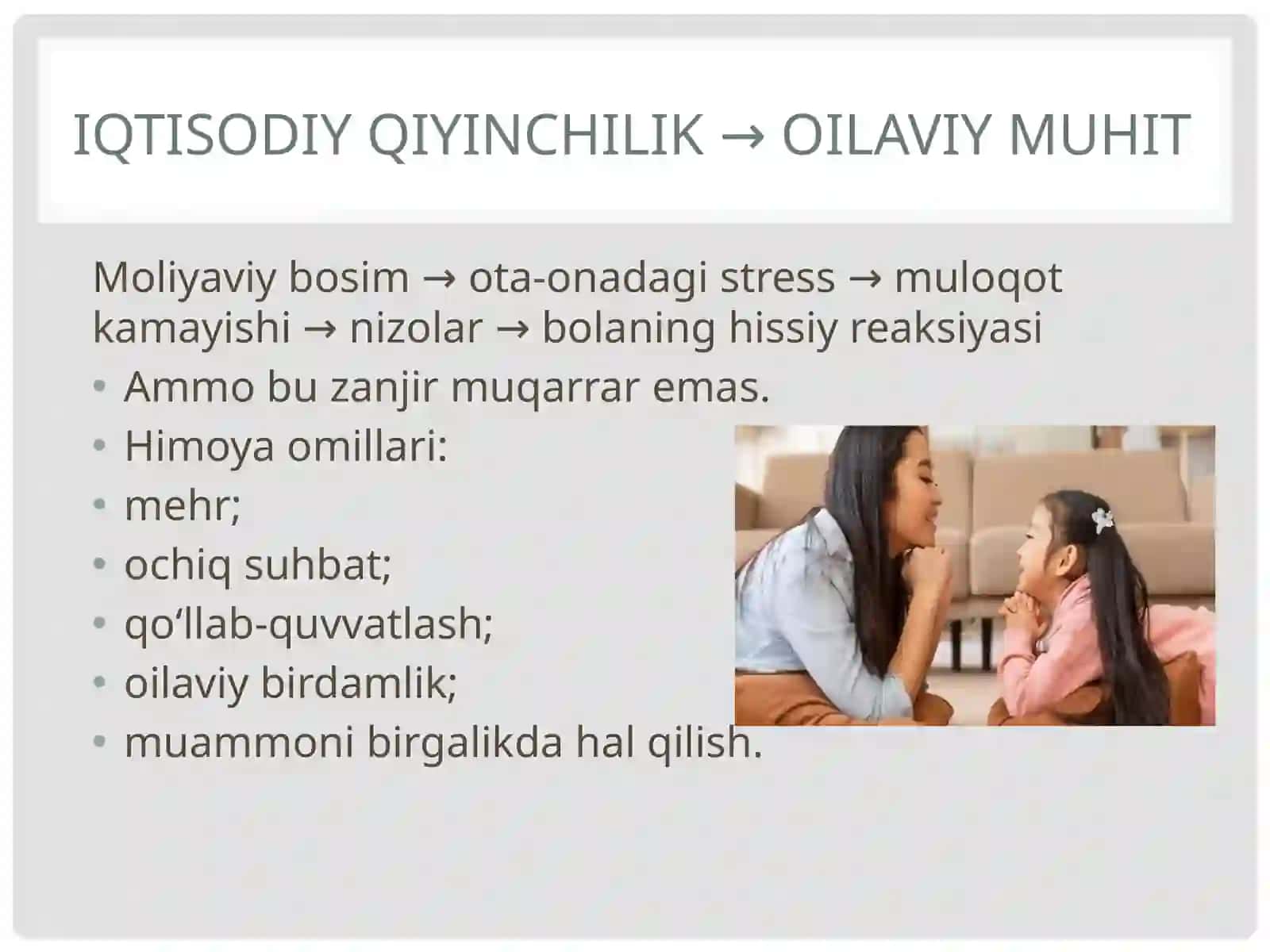Oiladagi iqtisodiy qiyinliklar va ularning ota-ona–farzand munosabatlari gata’siri 3
