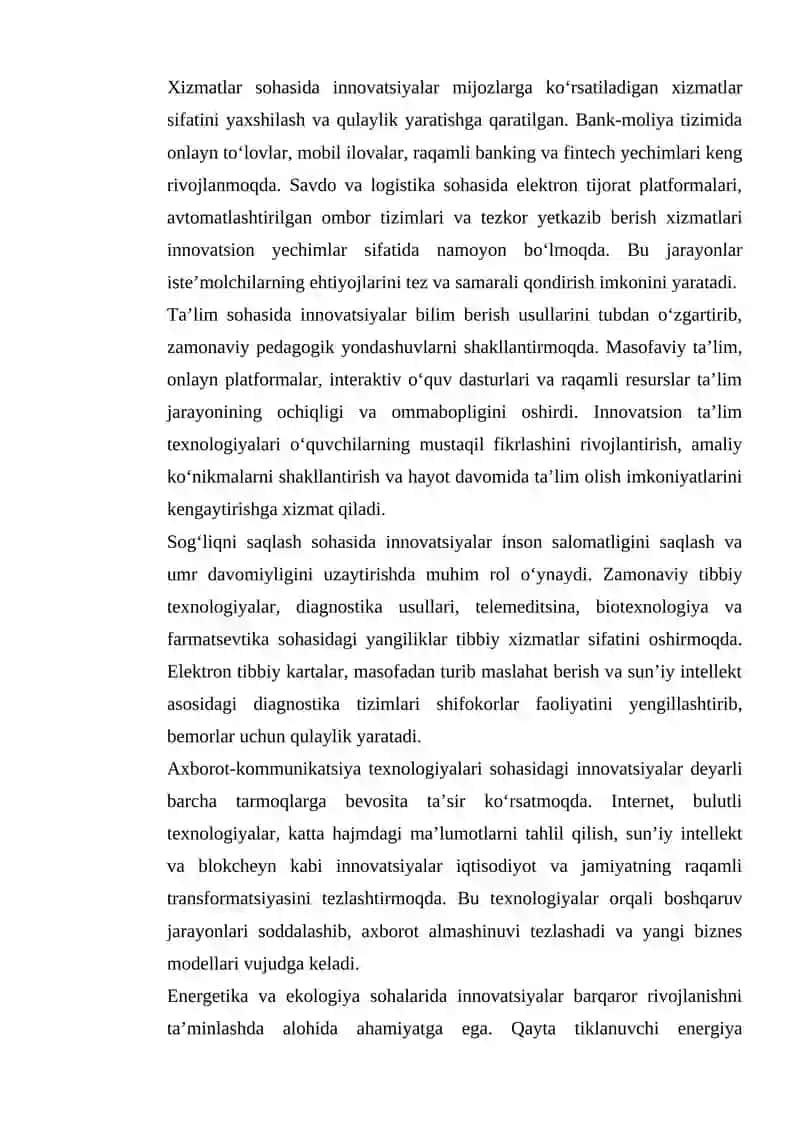 Innovatsion faoliyatning asosiy tushunchalari, guruhlanishi va tamoyillari 3