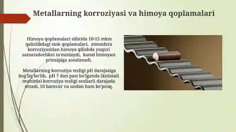 Metallar va qotishmalarning elektrokimyoviy ishlashi galvanik qoplama hosil qilish 3