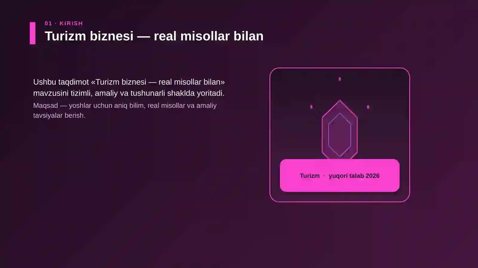 Turizm biznesi — real misollar bilan 3