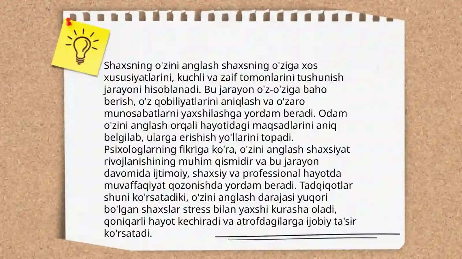 Shaxsning o'zini anglash 3