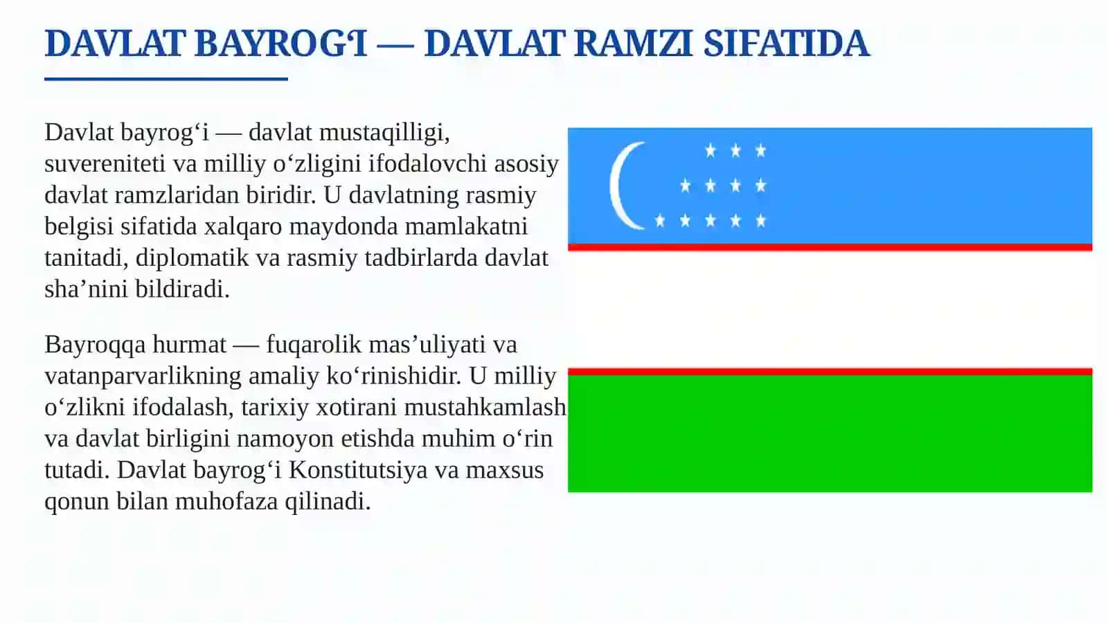 O‘zbekiston Respublikasi Davlat bayrog‘i 3