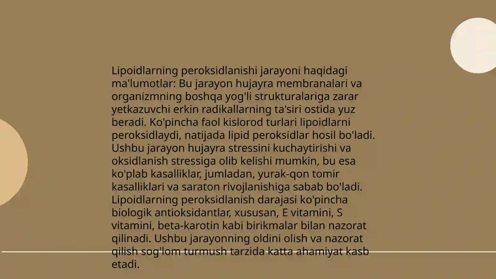 Lipidlarning peroksidlanishi hujayra patogenizidagi ahamiyati 3