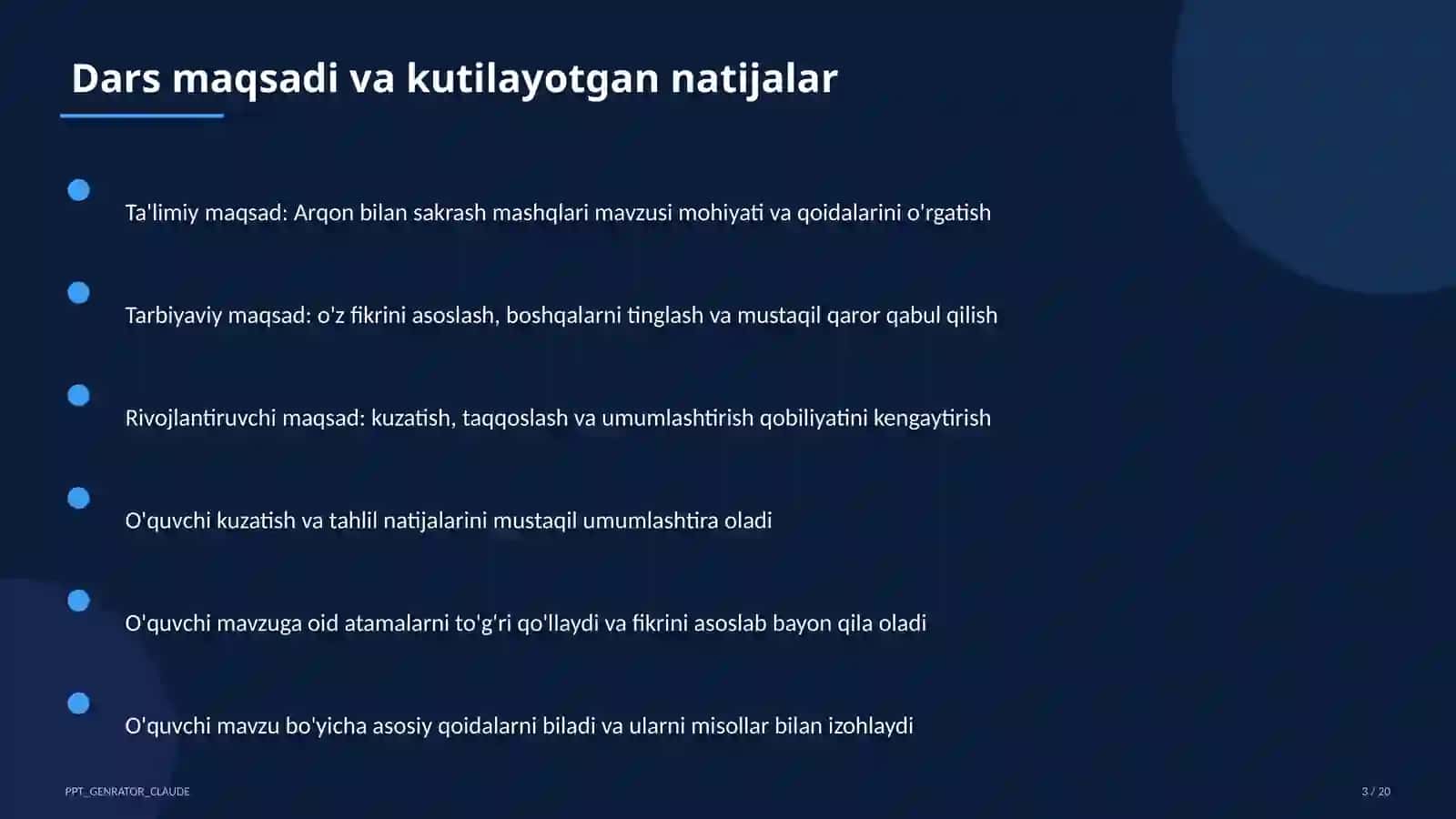 Arqon bilan sakrash mashqlari (3-sinf) 3