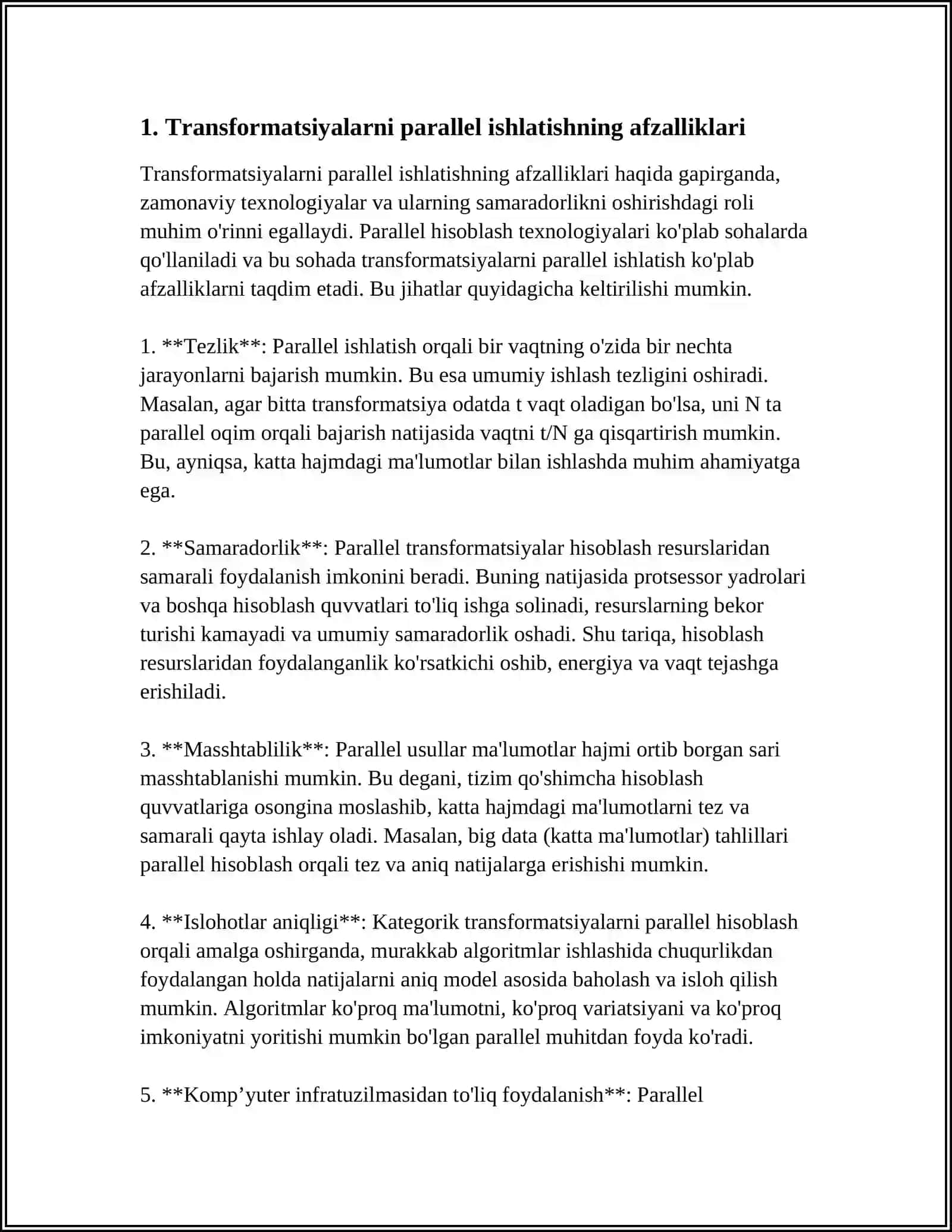 TRASNFARMATRLARNI PARALEL ISHLASHI 3