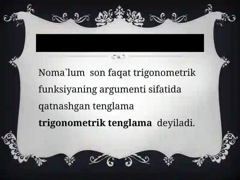 TRIGONOMETRIK TENGLAMALAR 3