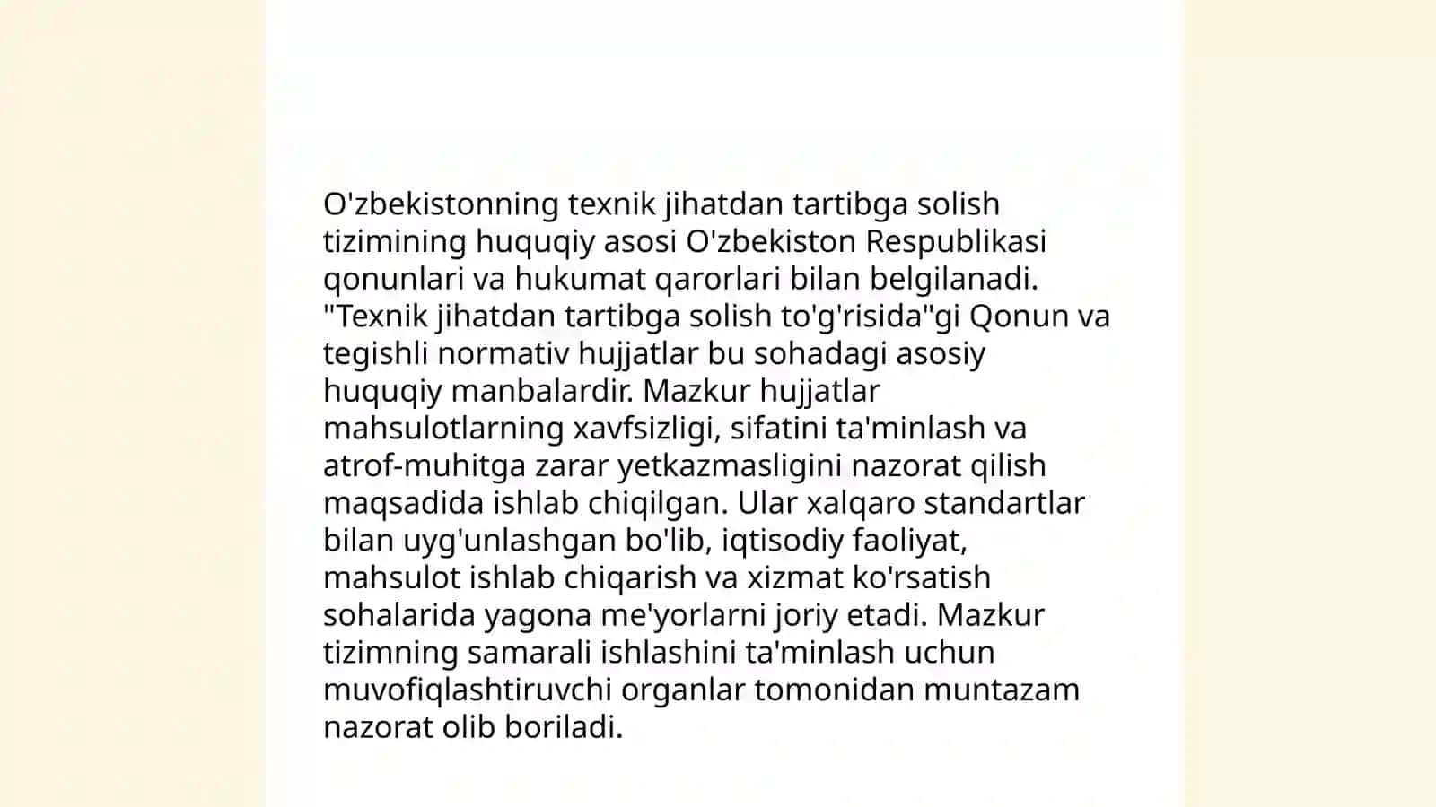 O'zbekistonning texnik jihatdan tartibga solish tizimini rivojlantirish yo'nalishlari 3