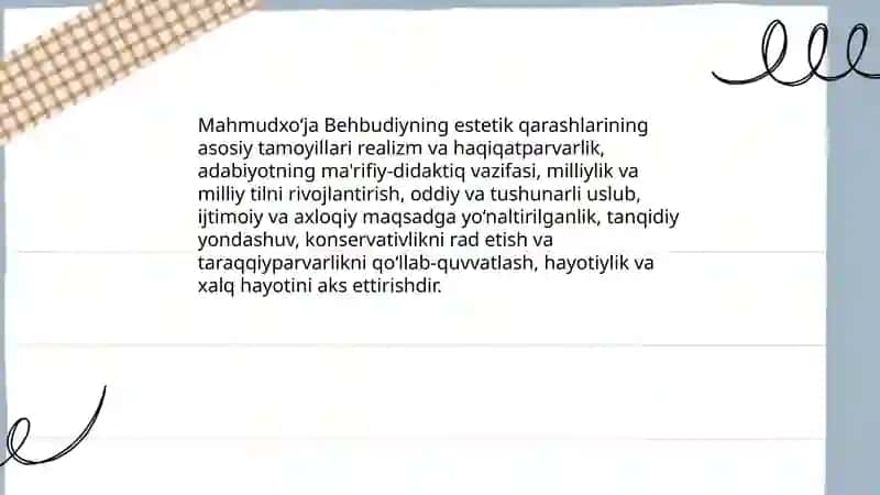 Mahmudxo‘ja Behbudiyning estetik qarashlarini o'rganish 3