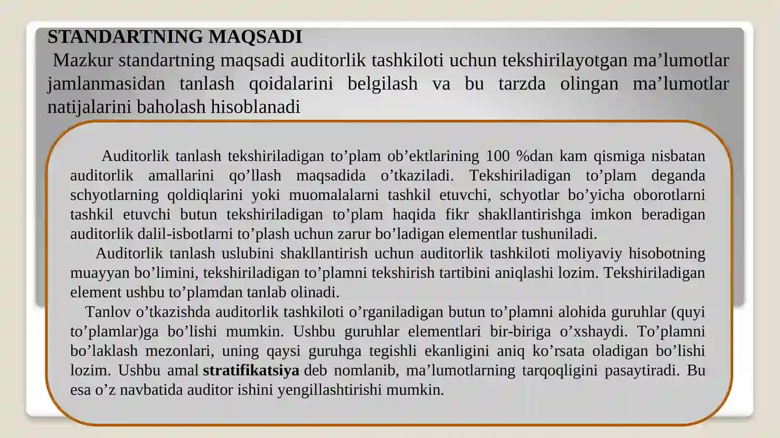 Auditorlik tanlash mavzusi 3