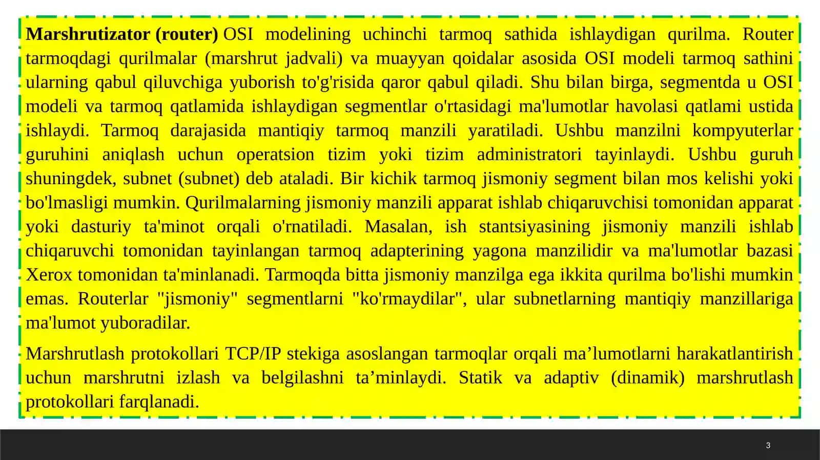 Marshrutlashning masofa va vektorli algoritmi 3