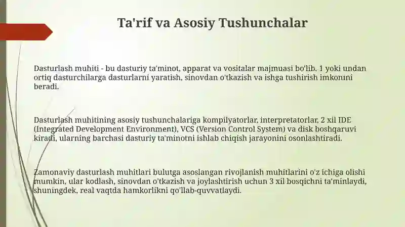 Dasturlash muhiti 3