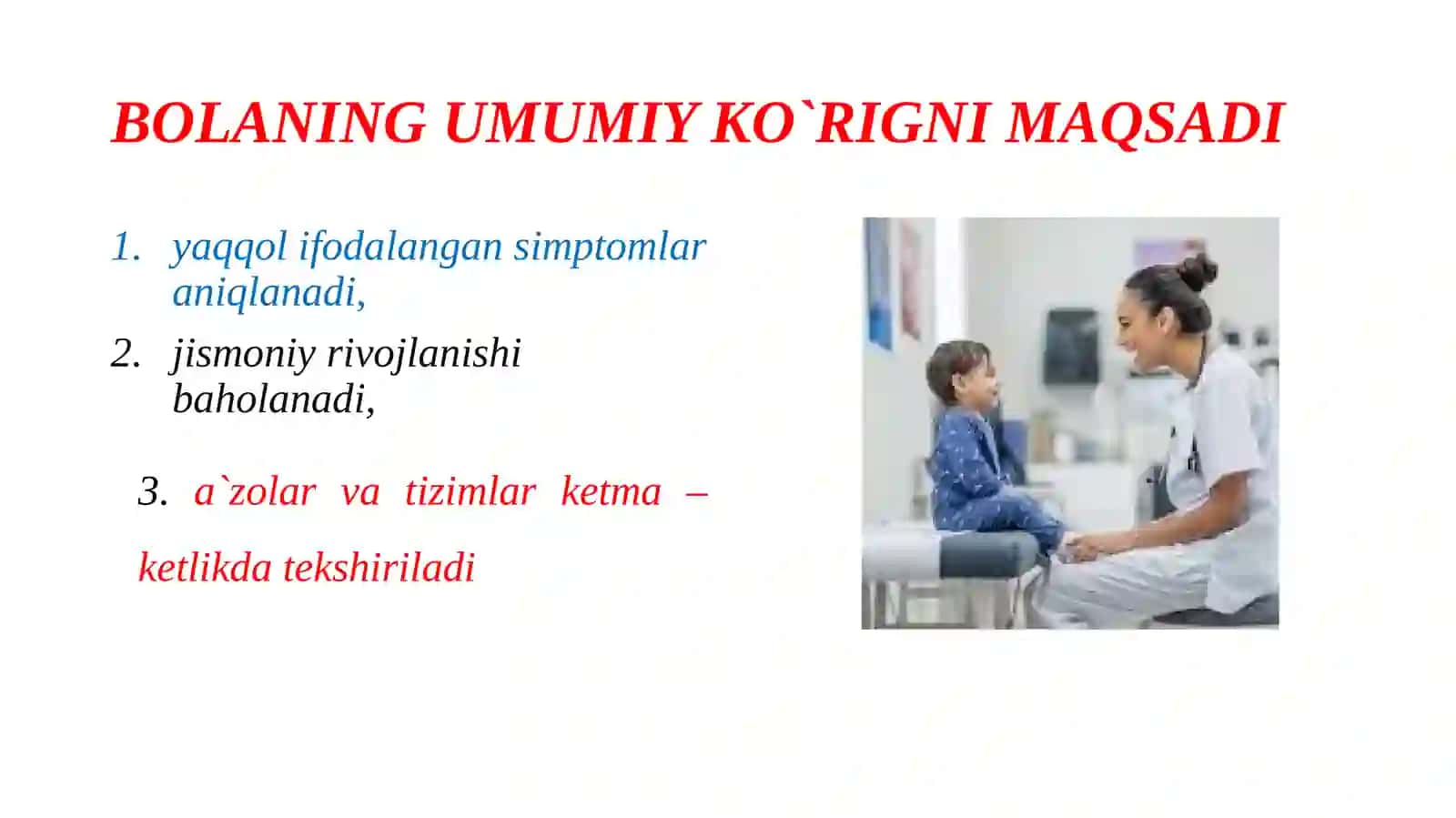 Bemor bolani umumiy ko‘zdan kechirish 3