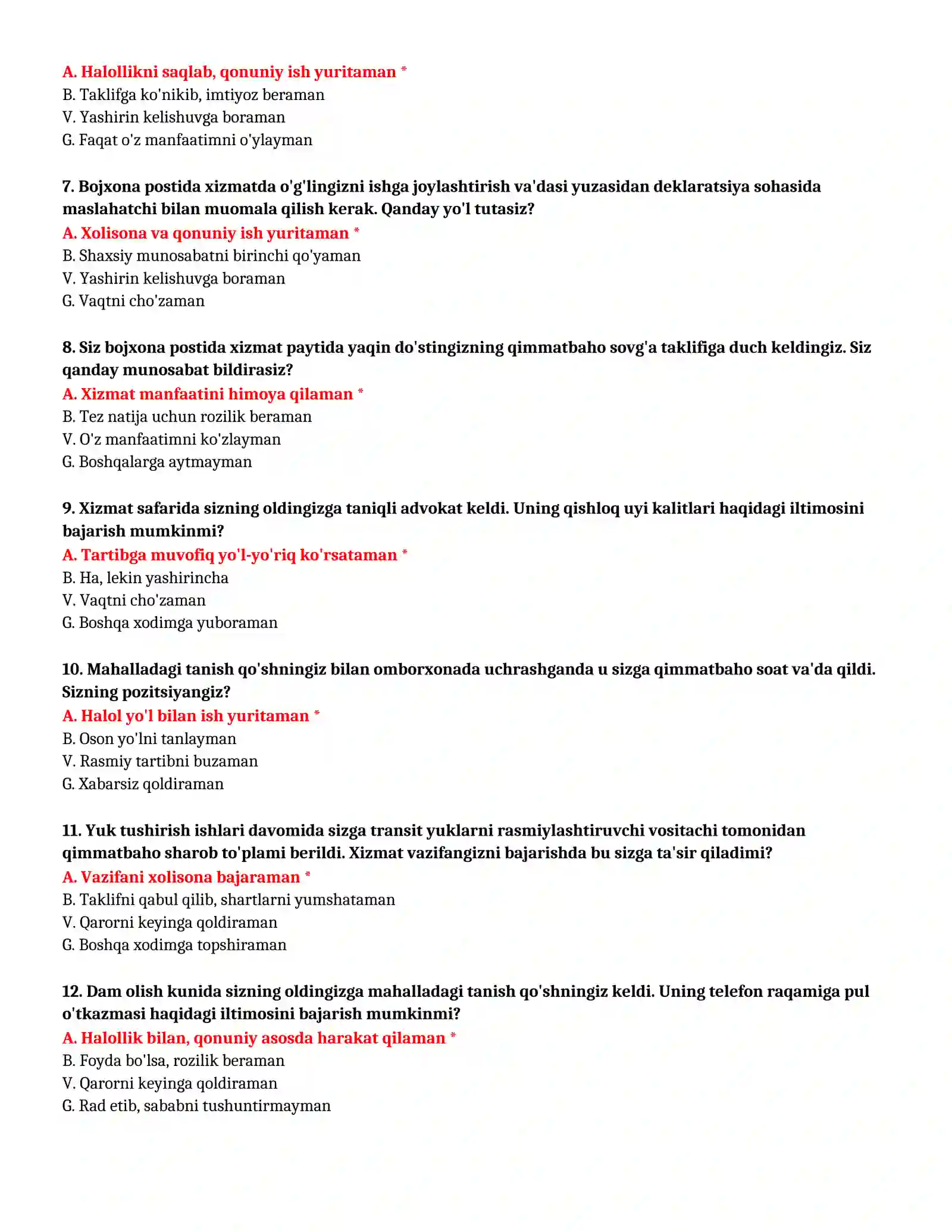 TEST SAVOLLARI (№ 11) 3