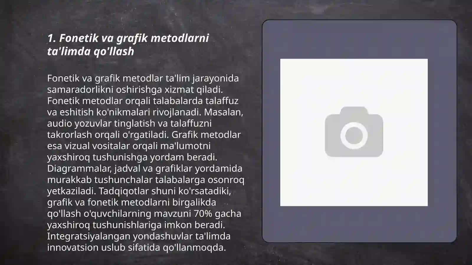 fonetika va grafika asoslarini o'rganishda pedagogik texnologiyalarni qo'llash Isroilova Xosiyat 3