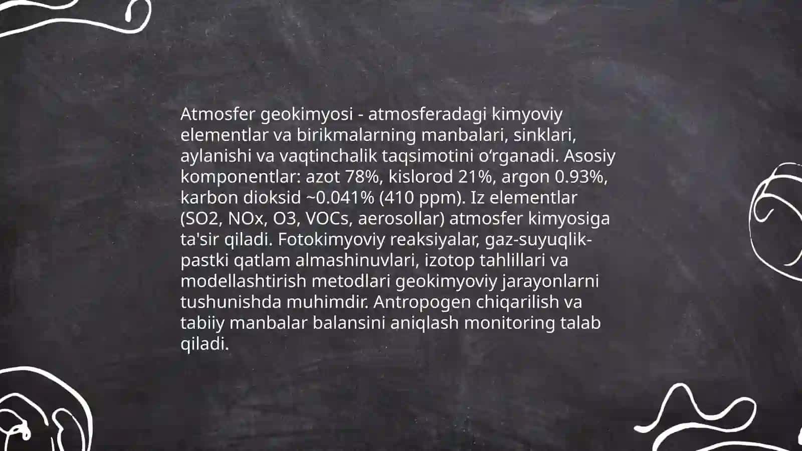 Geokimyoviy tadqiqot usullari atmogeokimyo bilan tanishtirish 3