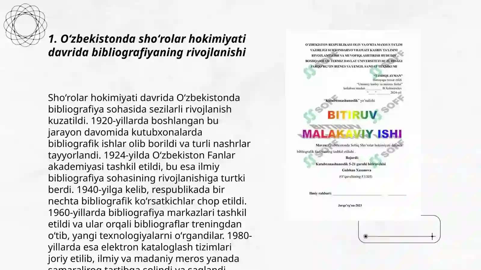 Oʻzbekistonda sobiq shoʻrolar hokimiyati davrida bibliografik faoliyatning tashkil qilinishi 3