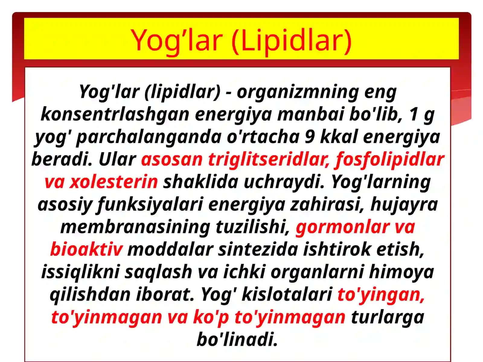 Yog’larning oraliq almashi nuvi 3