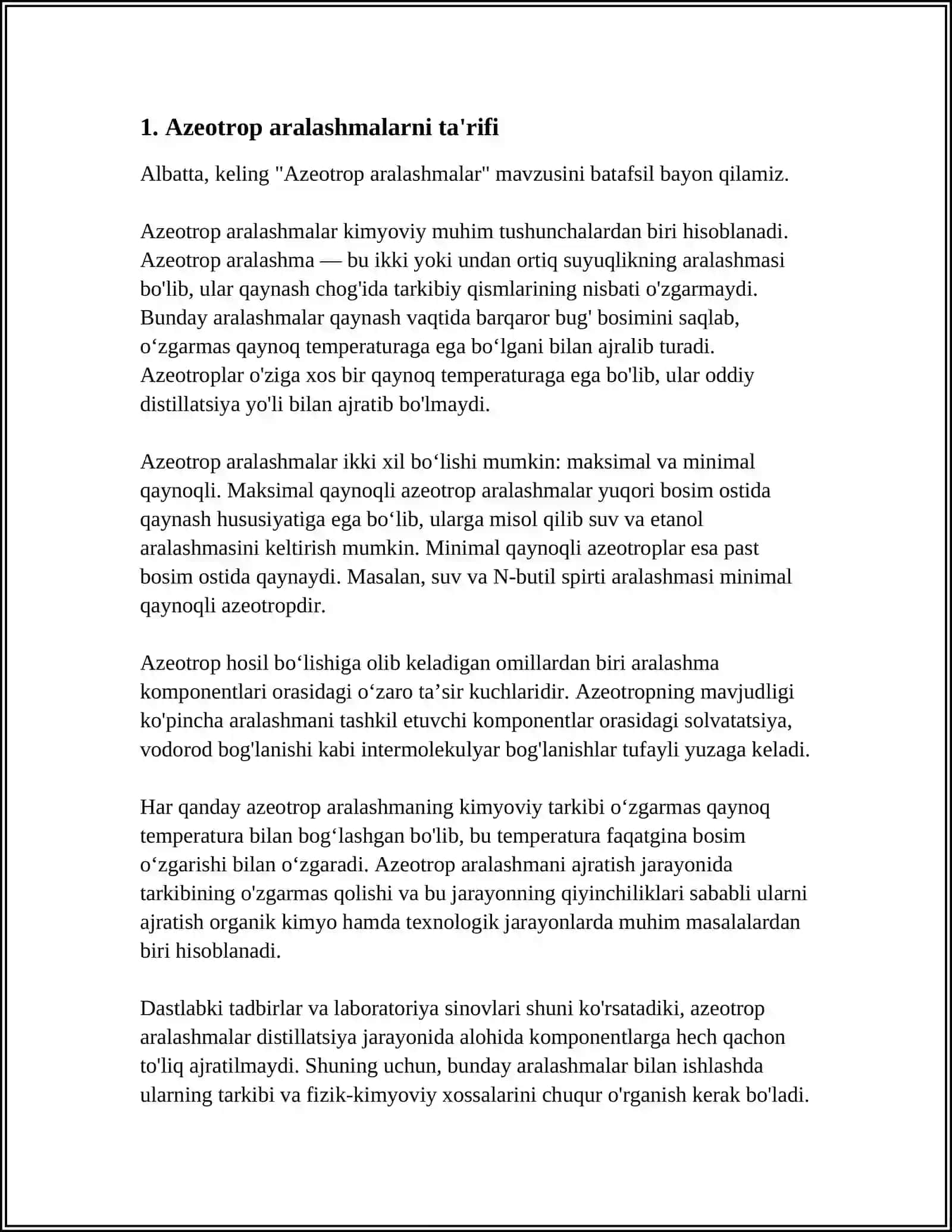AZEOTROP ERITMALARNI AJRATISH 3