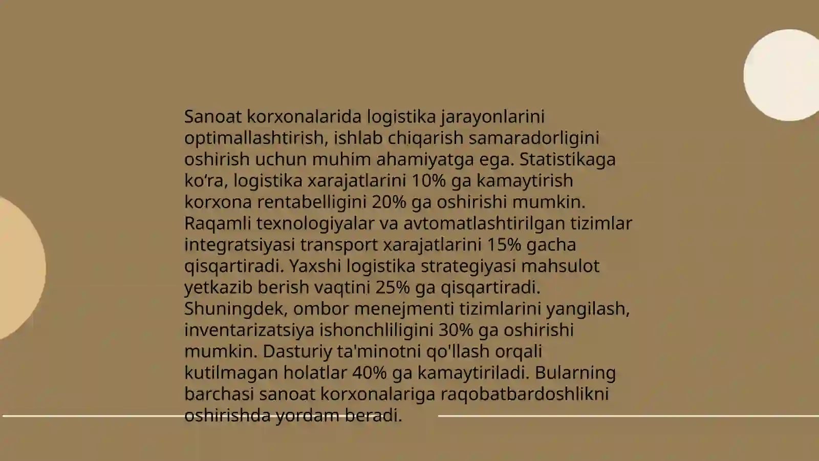 Sanoat korxonalarida logistikani qo'llash imkoniyatlari 3