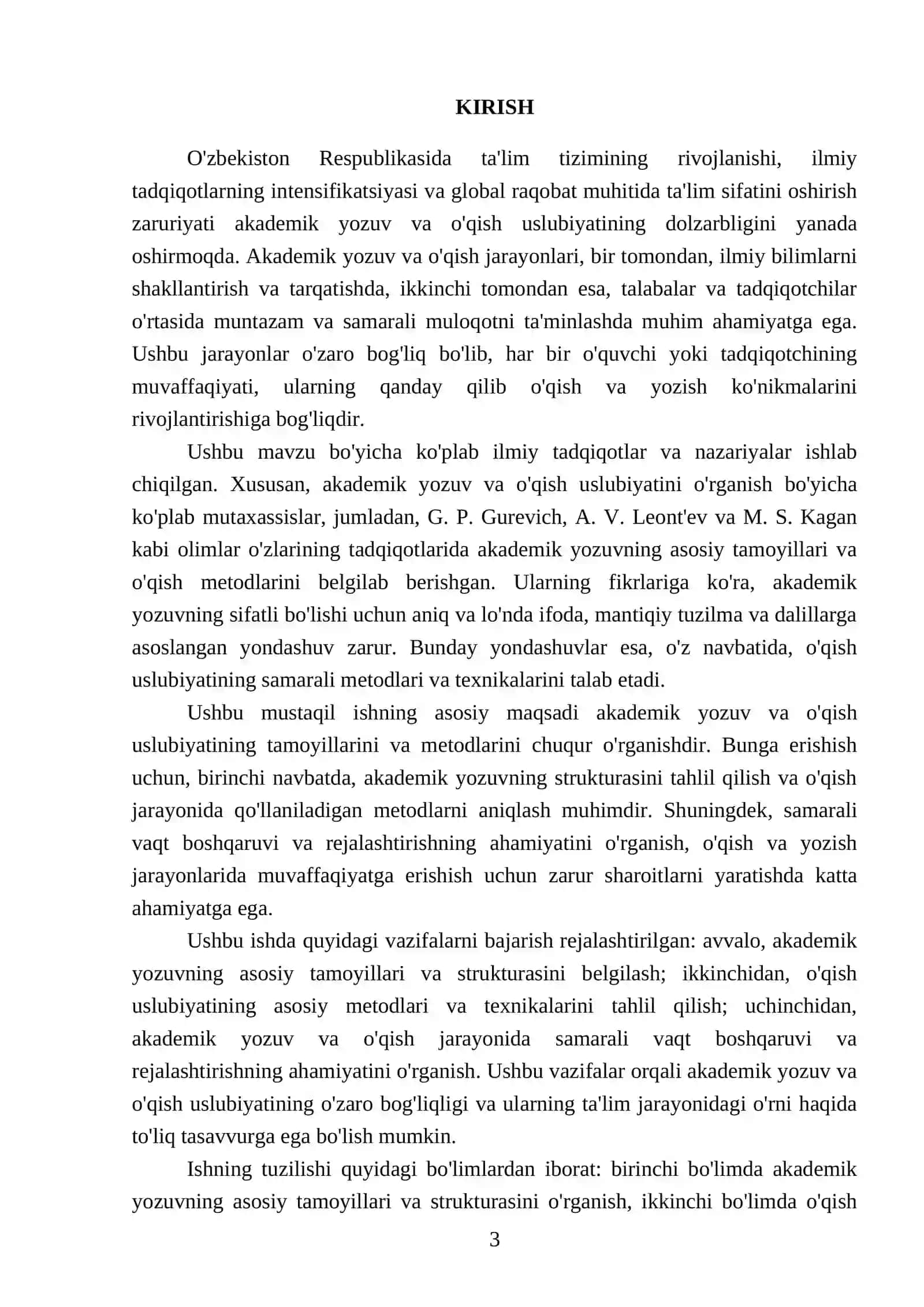 Akademik yozuv va o’qish uslubiyati 3