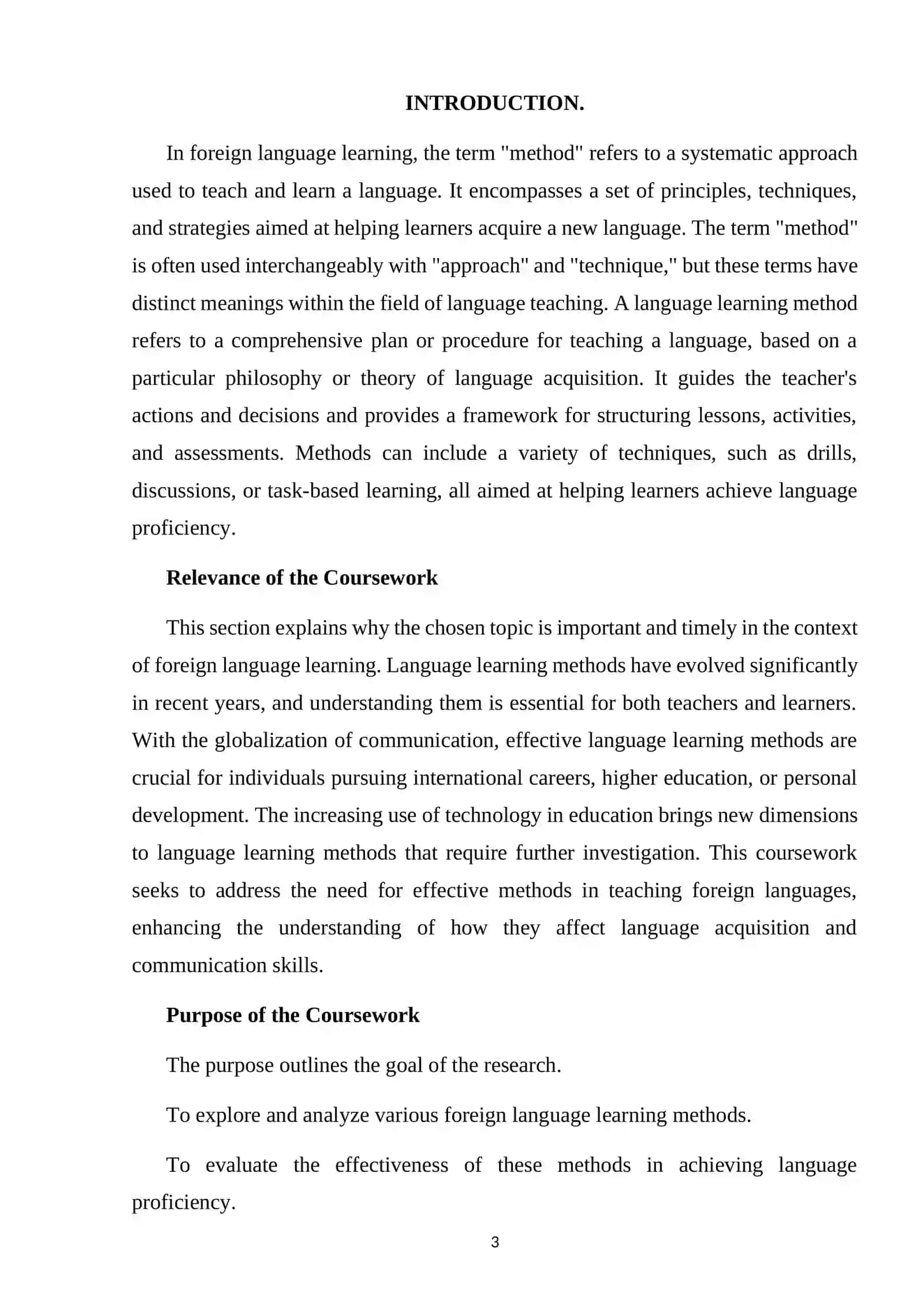 Analysis of Term Method in Foreign Language Learning 3