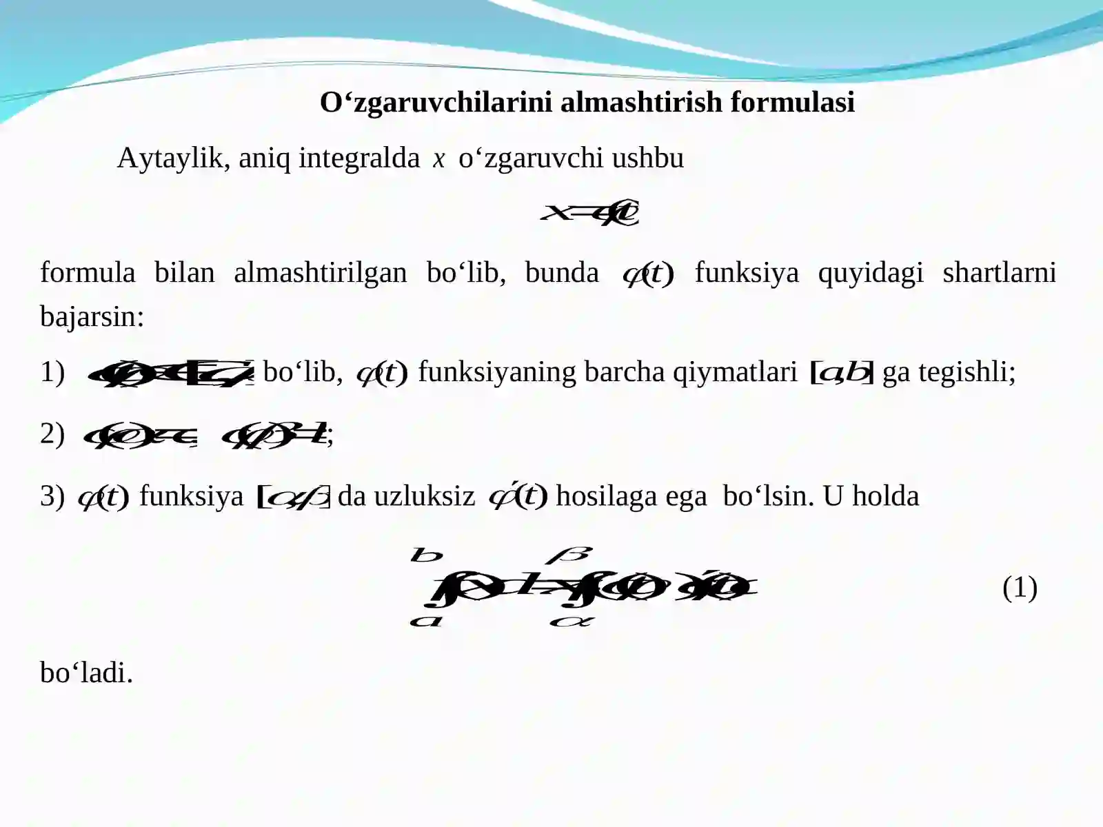 Aniq integralni integrallash usullari 3