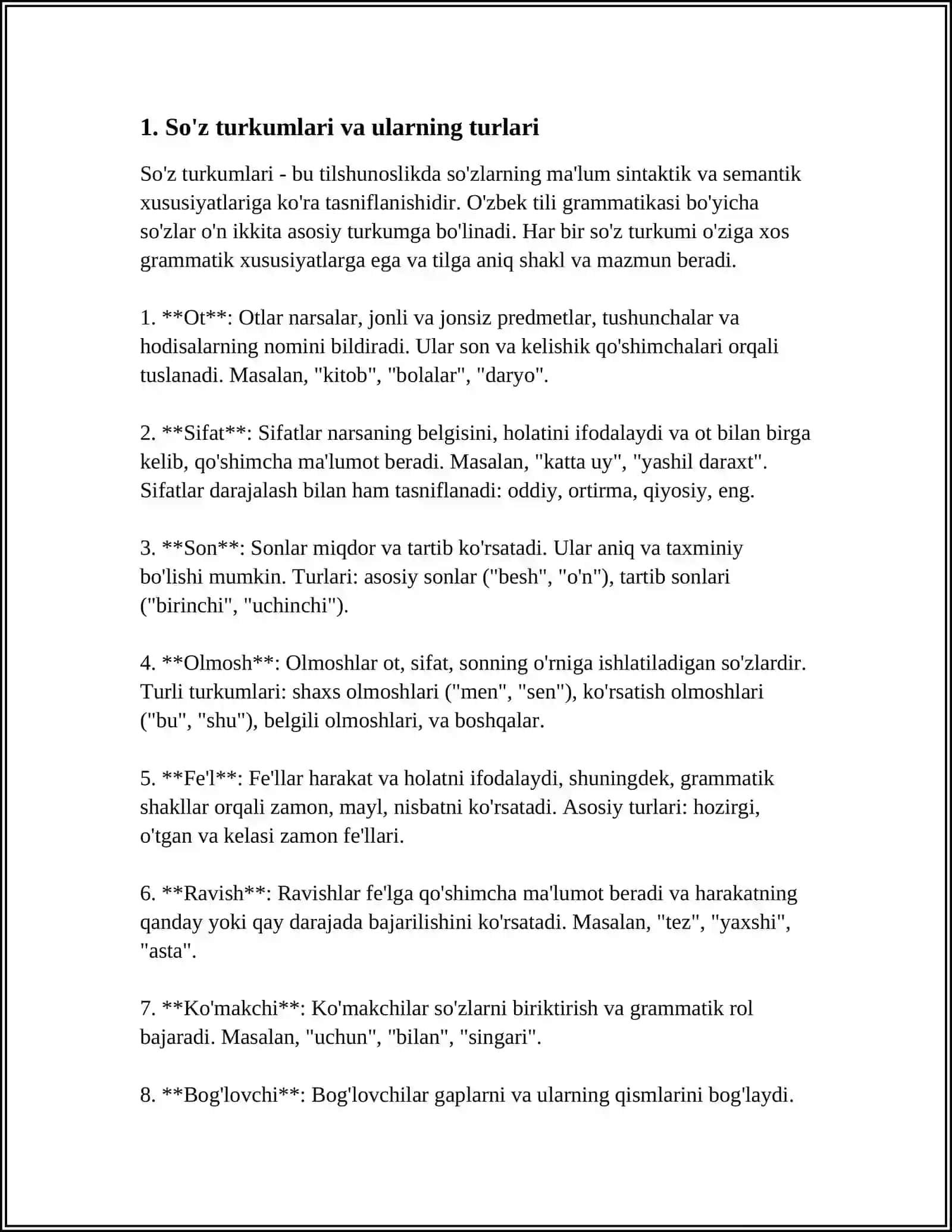 SOʻZ TURKUMLARI OʻRGANISHDA HOSIL QILINADIGAN ORFOGRAFIK BILIMLAR 3