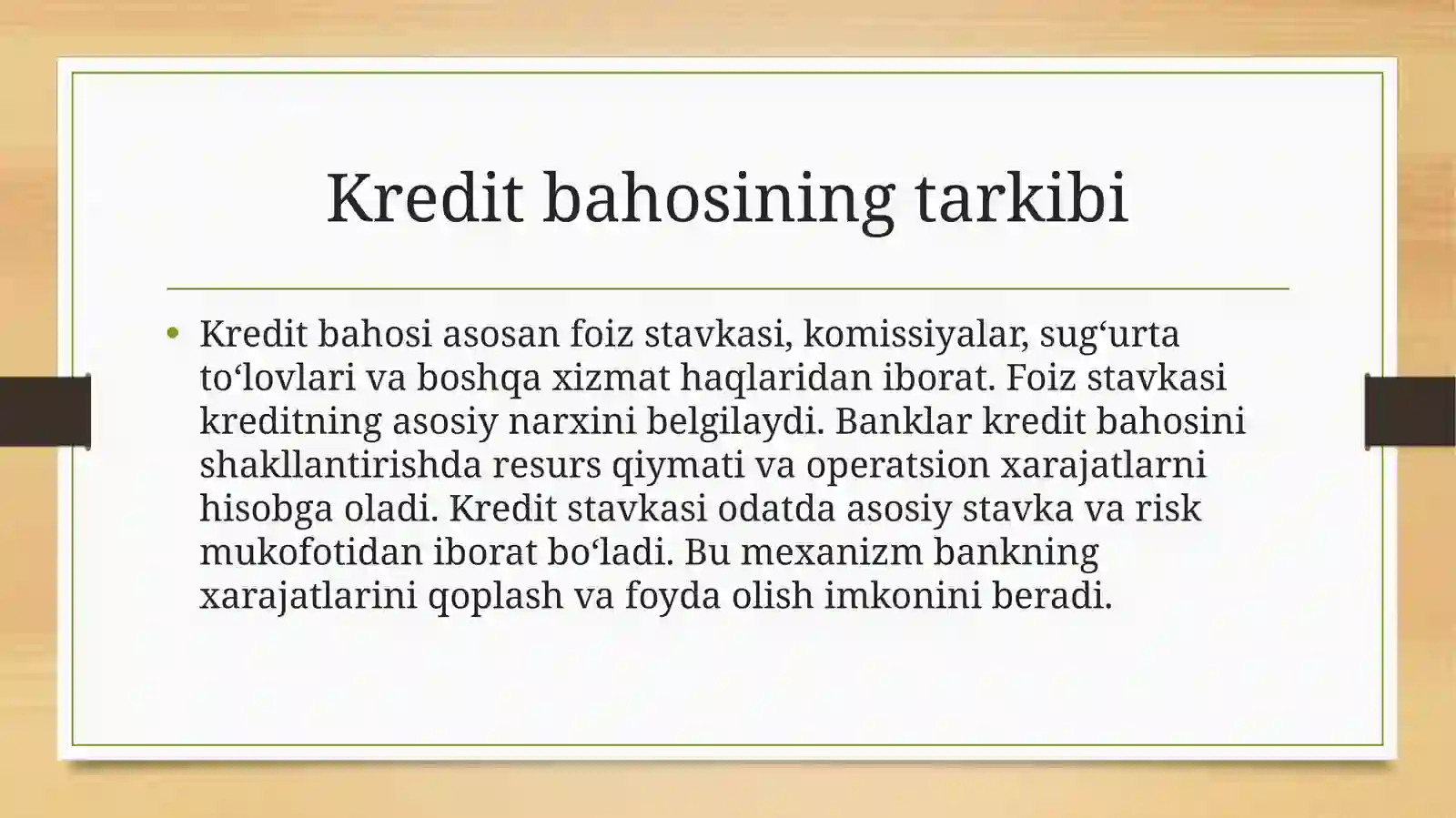 Kredit bahosiga ta’sir qiluvchi omillar. 🙂‍↔️🙂‍↔️ 3