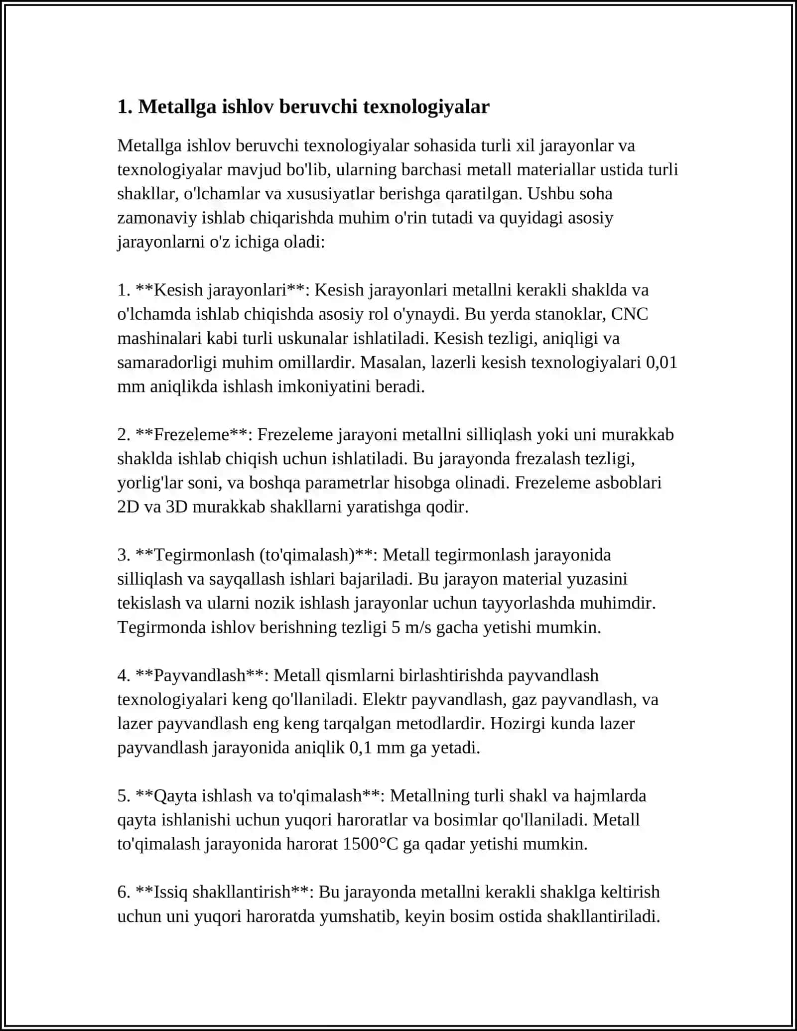 METALLGA ISHLOV BERUVCHI VA ELEKTRONIKA BUYUMLARI EHTIYOT QISMLARINI TAYYORLOVCHI FIRMA VA UNING MARKETING STRATEGIYASI 3