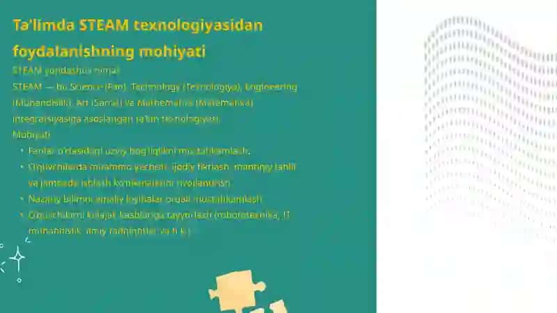 Ta’limda STEAM texnologiyasidan foydalanishning mohiyati 3