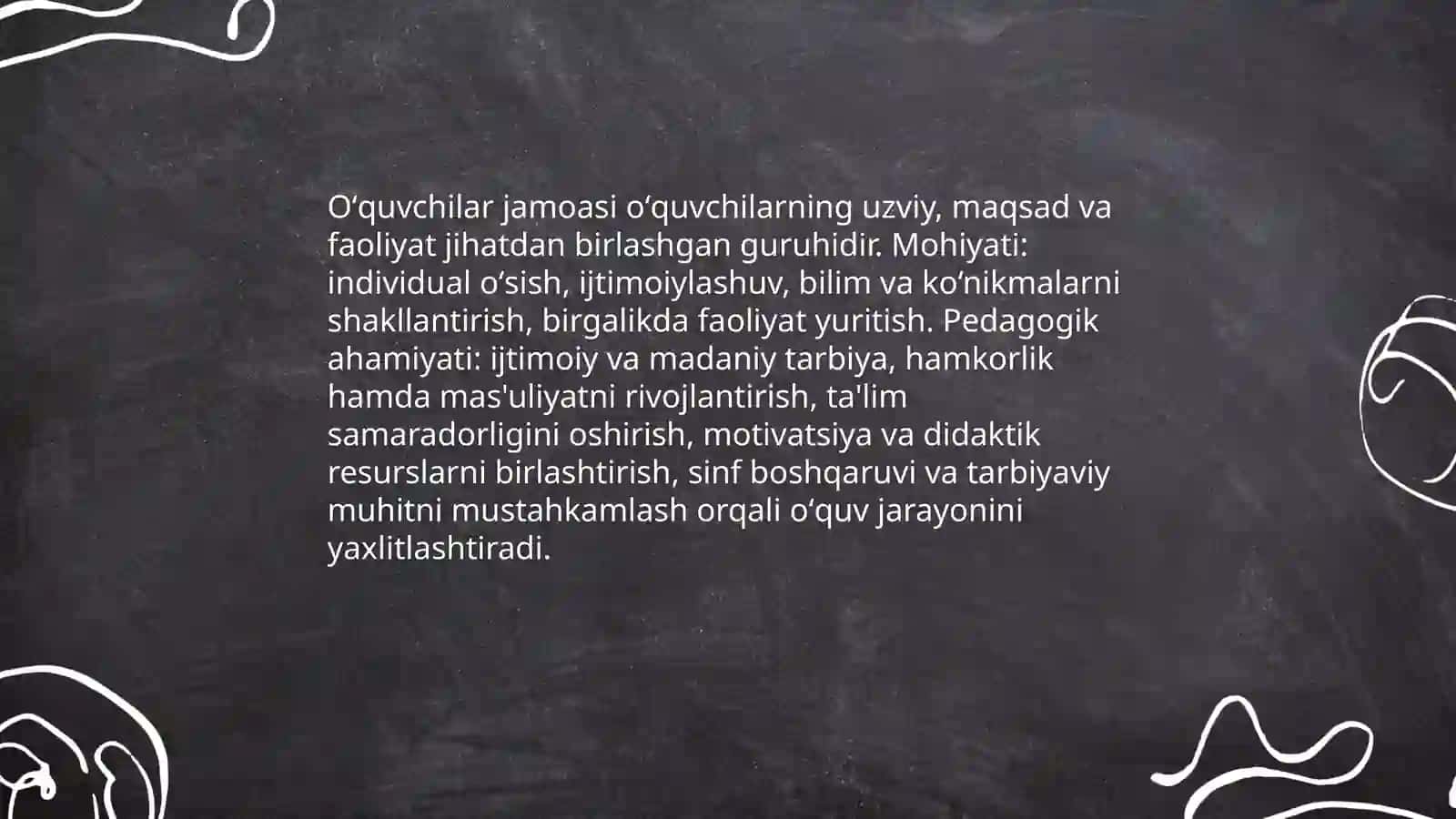 SHDPI PEDAGOGIKA FAKULTETI MATEMATIKA YOʻNALISHI 2-24-GURUH TALABASI YULDOSHOVA EZOZANING UMUMIY PEDAGOGIKA FANIDAN TAYYORLAGAN SLAYDI 3