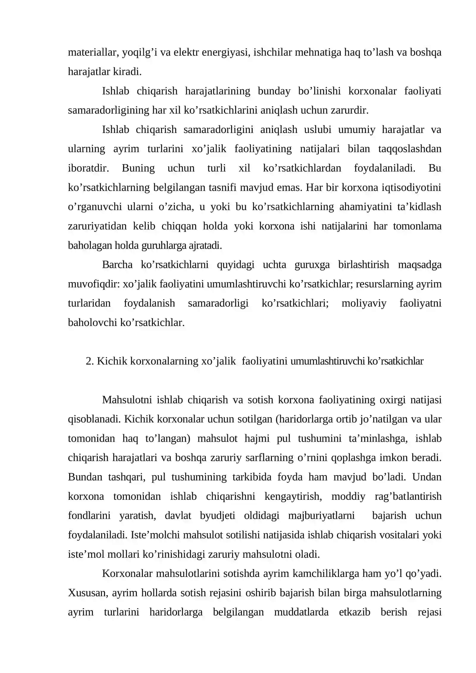 Kichik biznes va tadbirkorlik faoliyatining iqtisodiy samaradorligi 3