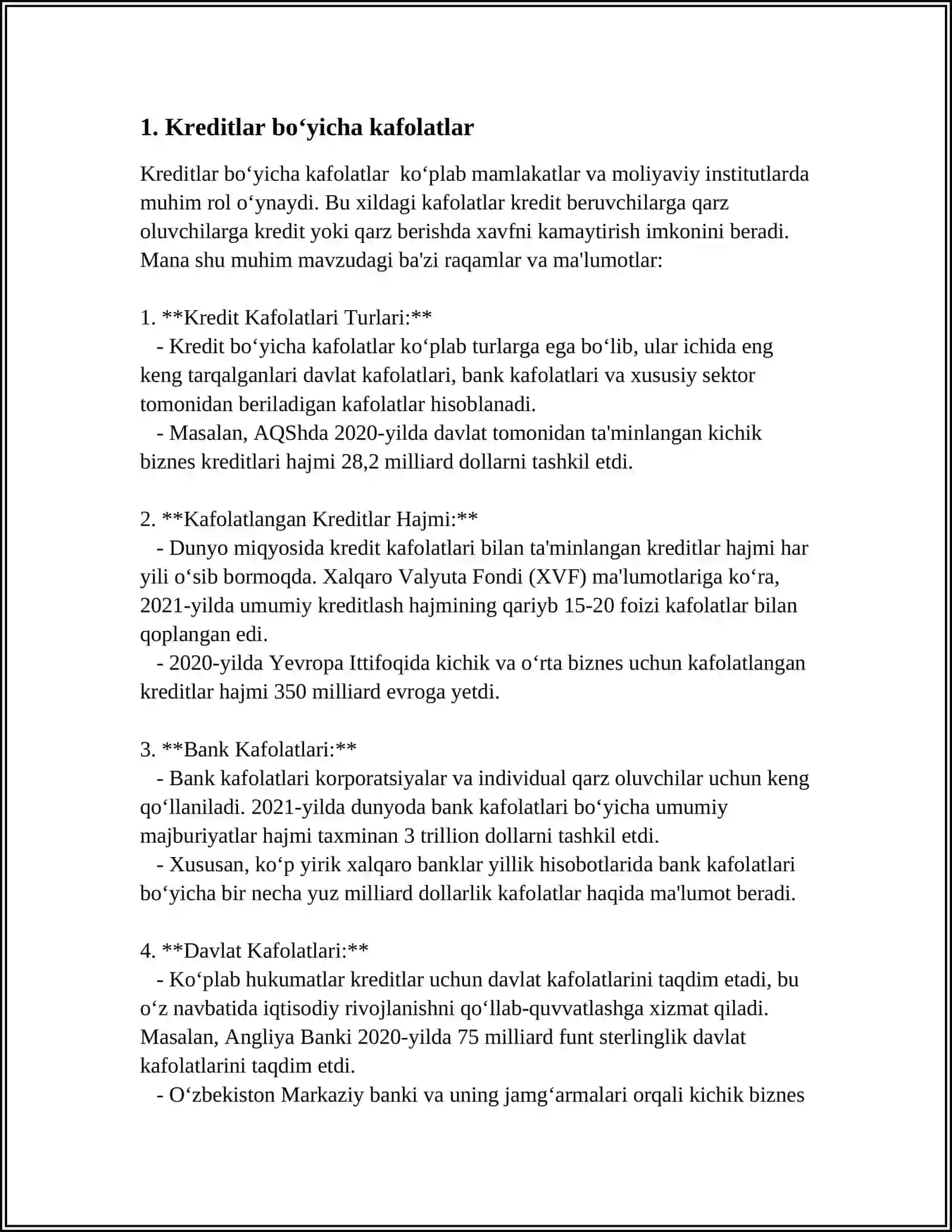 MUSTAQIL ISH Mavzu: TIJORAT BANKLARIDA BALANSDAN TASHQARI OPERATSIYALARI 3