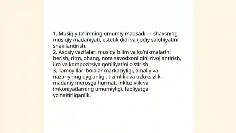 Musiqiy taʼlimning maqsad, vazifalari va mazmuni 3