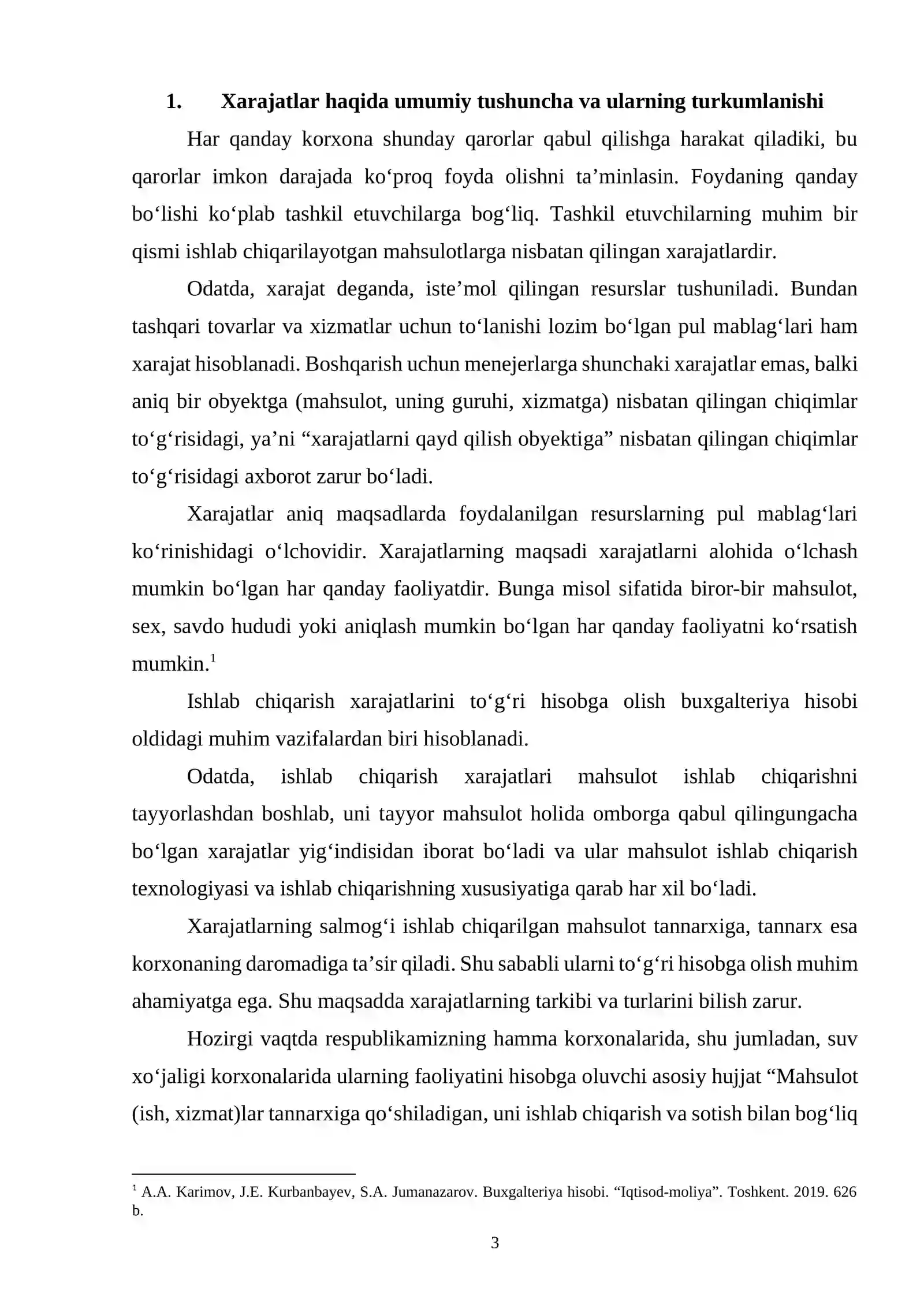 XARAJATLAR TUSHUNCHASI, TARKIBI VA ULARNING HISOBINI YURITISH 3