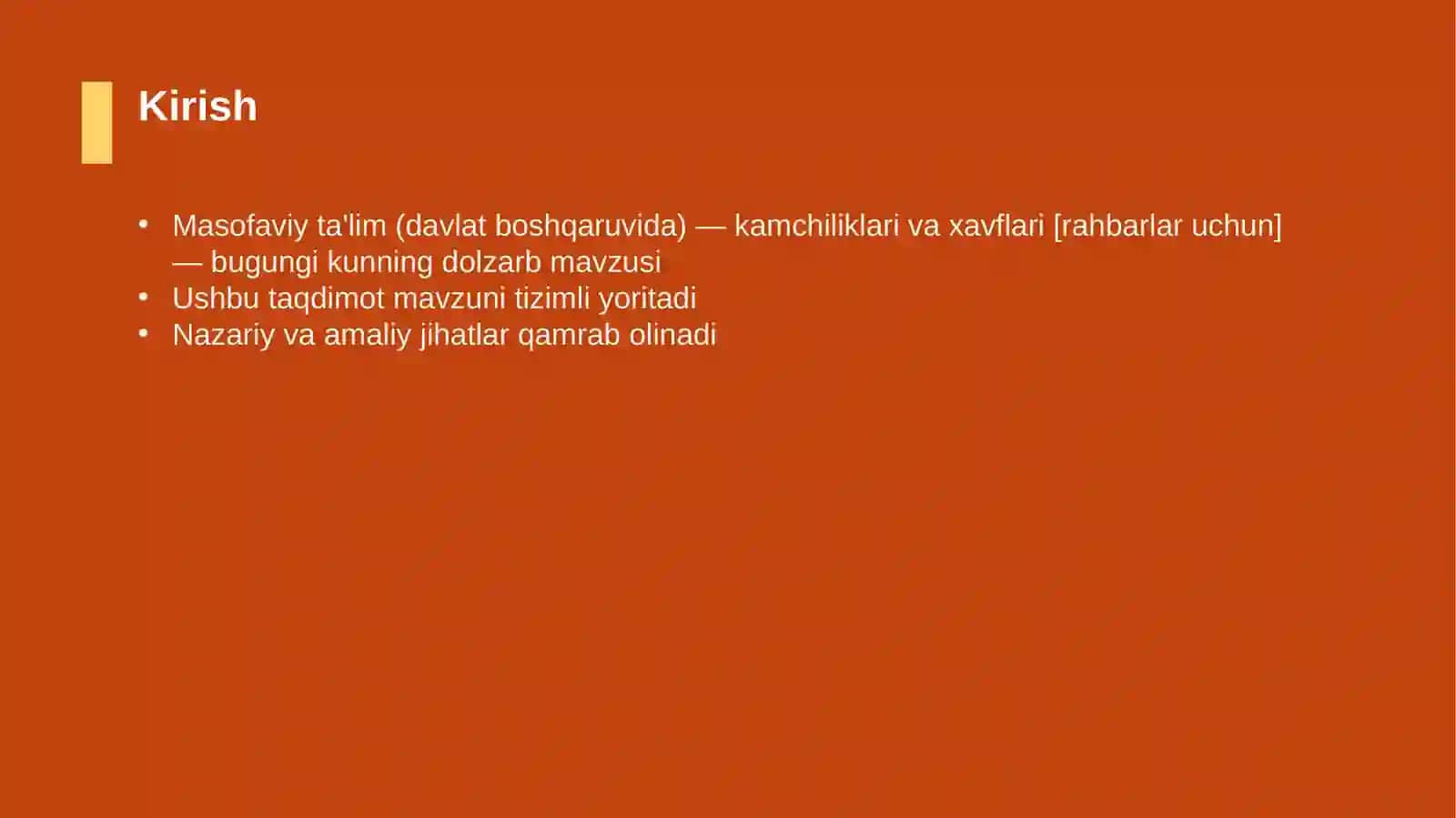 Masofaviy ta'lim (davlat boshqaruvida) — kamchiliklari va xavflari [rahbarlar uchun] 3