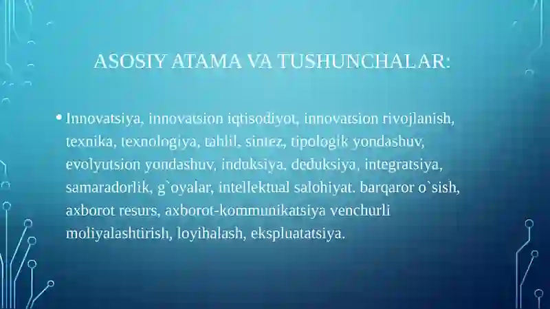 INNOVATSION IQTISODIYOTNING UMUMIY ASOSLARI 3