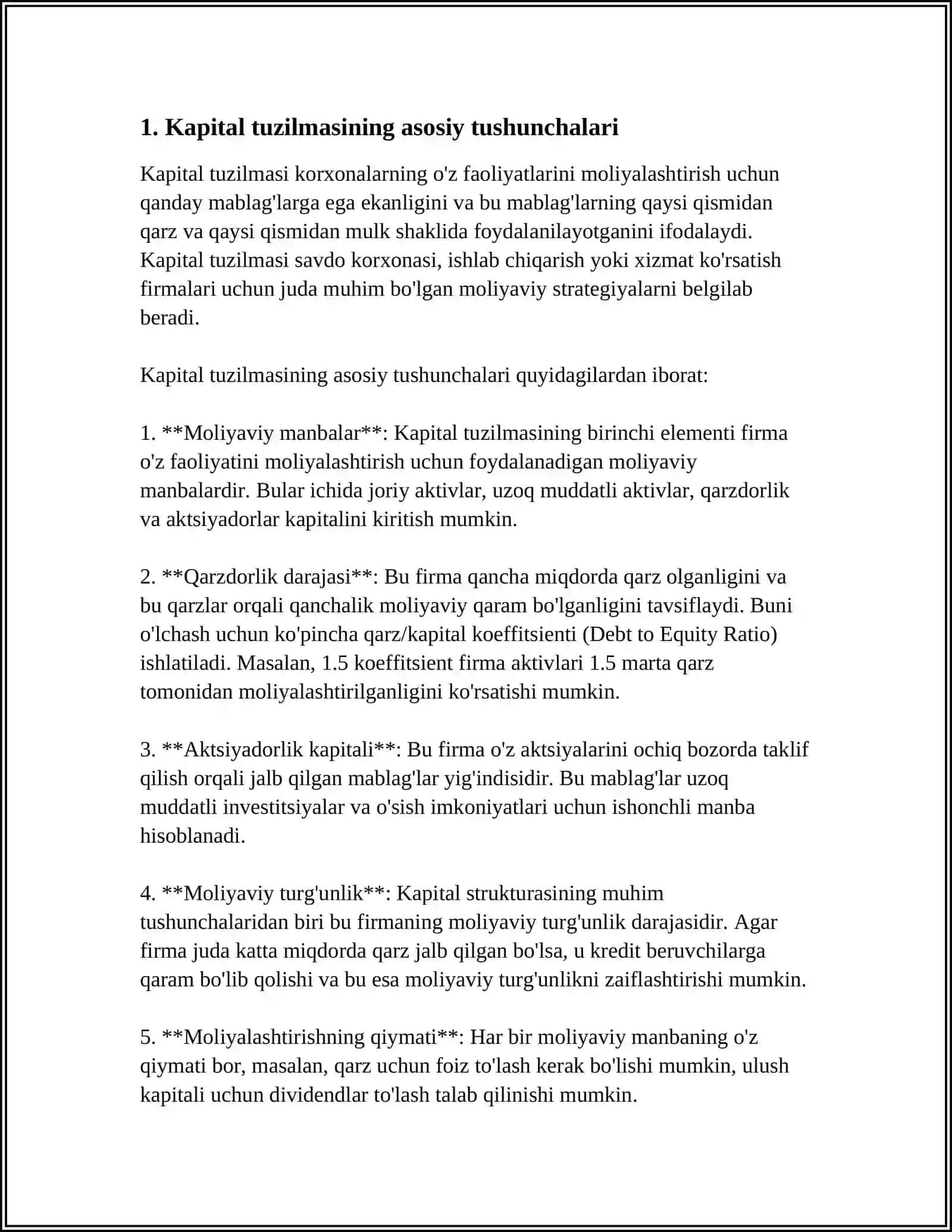 KAPITAL TUZILMASI: NEOKLASSIK NAZARIYALAR VA EMPIRIK MA’LUMOTLAR 3