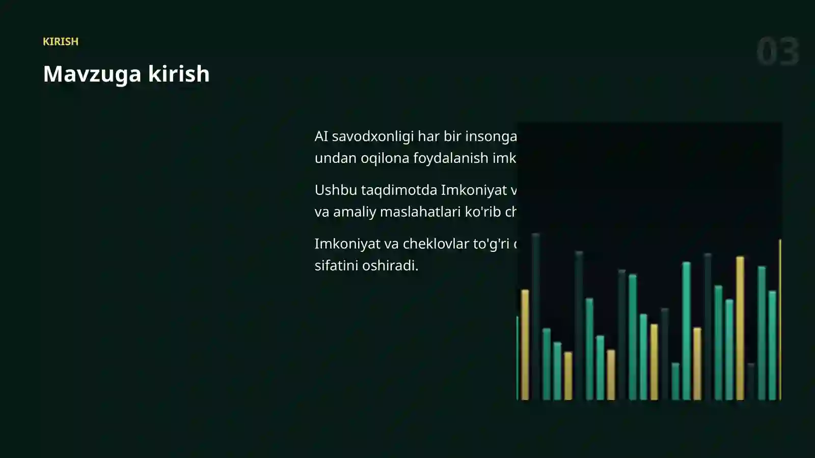 AI SAVODXONLIGI 3