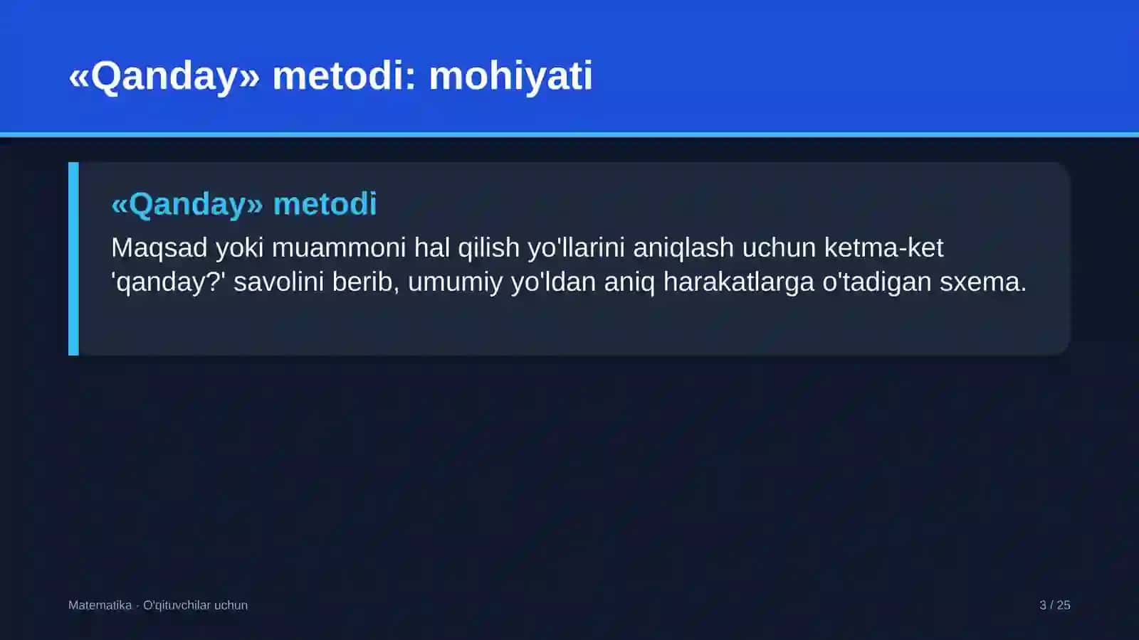 matematika darslarida qanday metodidan foydalanish 9286 3