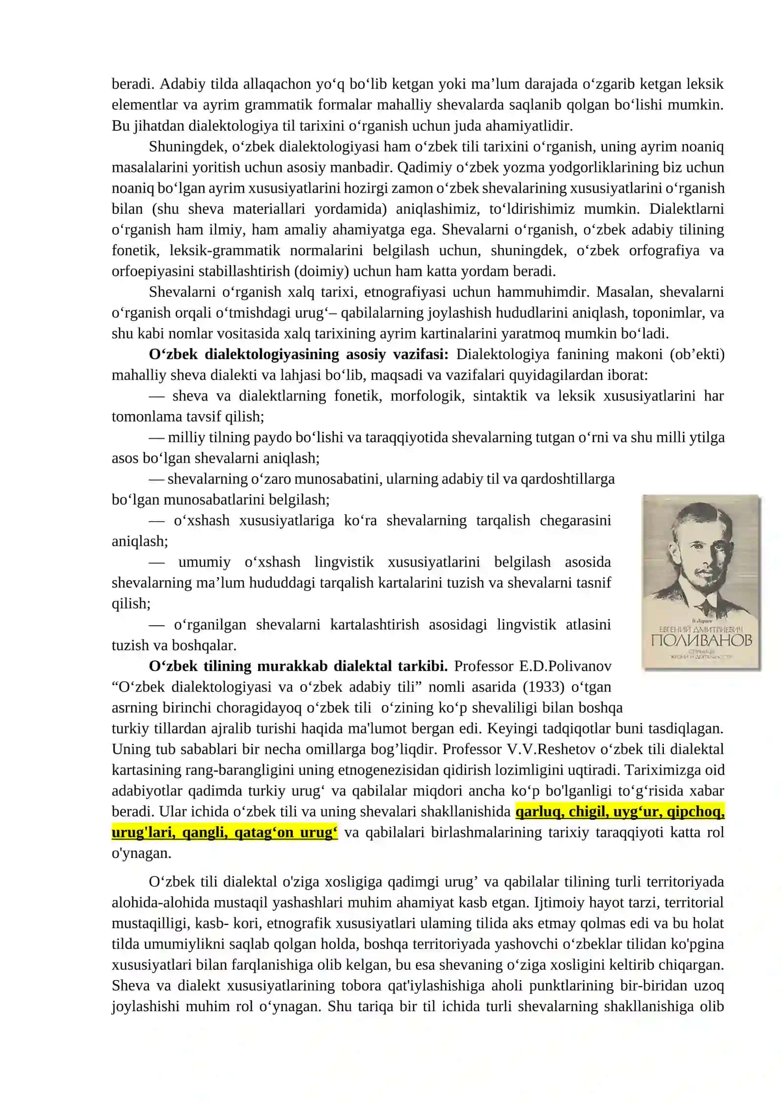 O‘ZBEK DIALEKTOLOGIYASI FANINING MAQSAD VA VAZIFALARI 3